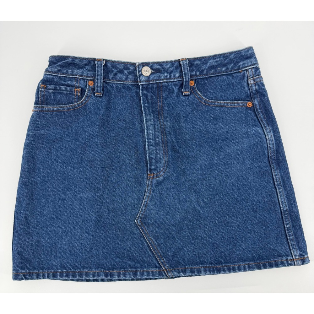 Abercrombie & Fitch Zoe Natural Rise Vintage A-Line Denim Skirt Blue Size 8 29